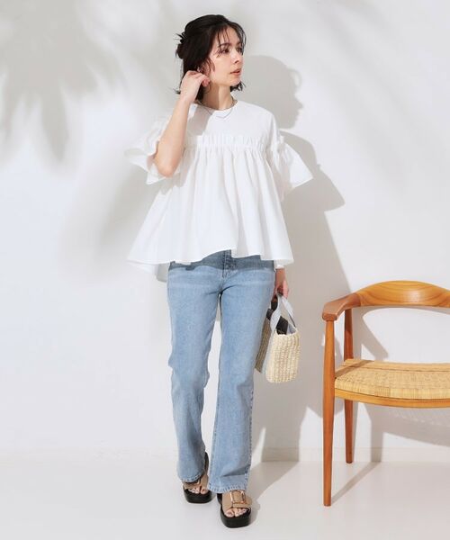 OPAQUE.CLIP / オペーク ドット クリップ カットソー | ギャザーフリルドッキングカットソー【洗濯機洗い可】 | 詳細16