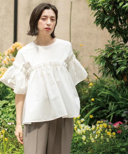 OPAQUE.CLIP / オペーク ドット クリップ カットソー | ギャザーフリルドッキングカットソー【洗濯機洗い可】 | 詳細6
