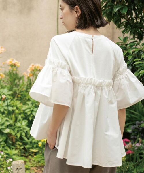 OPAQUE.CLIP / オペーク ドット クリップ カットソー | ギャザーフリルドッキングカットソー【洗濯機洗い可】 | 詳細7