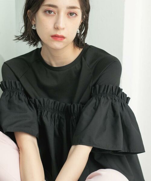 OPAQUE.CLIP / オペーク ドット クリップ カットソー | ギャザーフリルドッキングカットソー【洗濯機洗い可】 | 詳細8