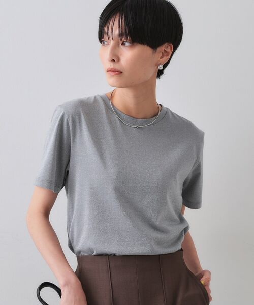 OPAQUE. CLIP/オペーク ドット クリップ ラメベーシックTシャツ【洗濯機洗い可】 チャコールグレー(614) 40(L) OPAQUE. CLIP/オペーク ドット クリップ ラメベーシックTシャツ【洗濯機洗い可】 チャコールグレー(614) 40(L)