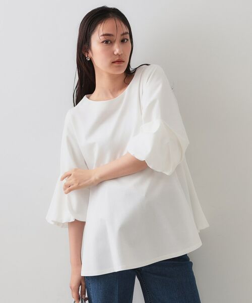 OPAQUE.CLIP / オペーク ドット クリップ カットソー | ボリュームスリーブペプラムトップス【洗濯機洗い可】 | 詳細1