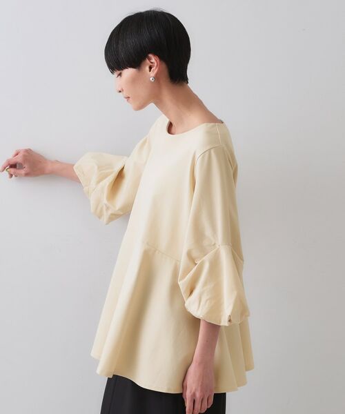 OPAQUE.CLIP / オペーク ドット クリップ カットソー | ボリュームスリーブペプラムトップス【洗濯機洗い可】 | 詳細14