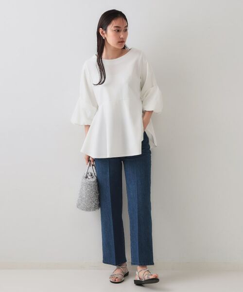 OPAQUE.CLIP / オペーク ドット クリップ カットソー | ボリュームスリーブペプラムトップス【洗濯機洗い可】 | 詳細2