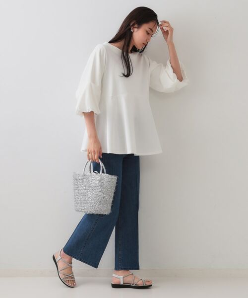 OPAQUE.CLIP / オペーク ドット クリップ カットソー | ボリュームスリーブペプラムトップス【洗濯機洗い可】 | 詳細3