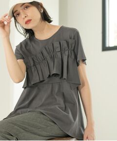 OPAQUE.CLIP / オペーク ドット クリップ カットソー | フリルドッキングペプラムトップス【接触冷感/洗濯機洗い可】