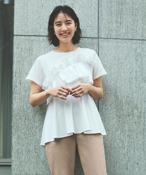 OPAQUE.CLIP / オペーク ドット クリップ カットソー | フリルドッキングペプラムトップス【接触冷感/洗濯機洗い可】 | 詳細2