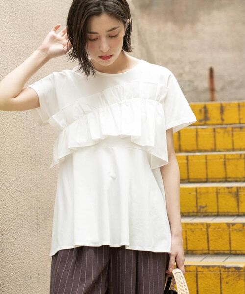 OPAQUE.CLIP / オペーク ドット クリップ カットソー | フリルドッキングペプラムトップス【接触冷感/洗濯機洗い可】 | 詳細4