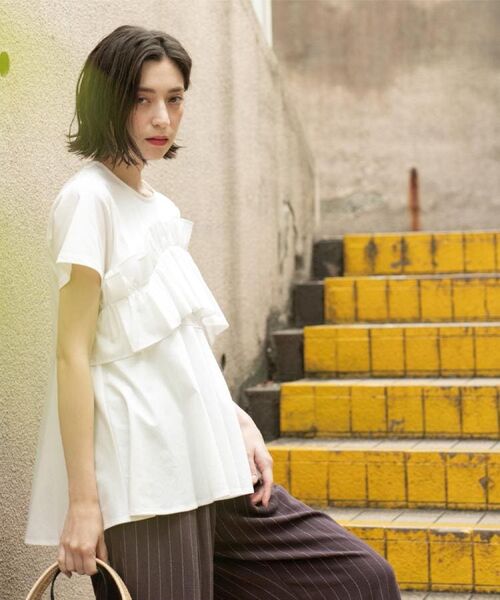 OPAQUE.CLIP / オペーク ドット クリップ カットソー | フリルドッキングペプラムトップス【接触冷感/洗濯機洗い可】 | 詳細6