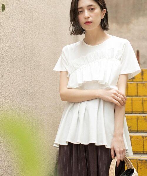 OPAQUE.CLIP / オペーク ドット クリップ カットソー | フリルドッキングペプラムトップス【接触冷感/洗濯機洗い可】 | 詳細7