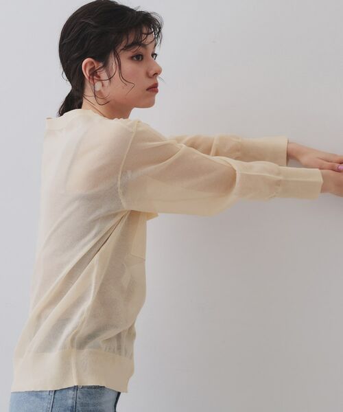 OPAQUE.CLIP / オペーク ドット クリップ カーディガン・ボレロ | ポケットシアーニットカーディガン【洗濯機洗い可】 | 詳細6