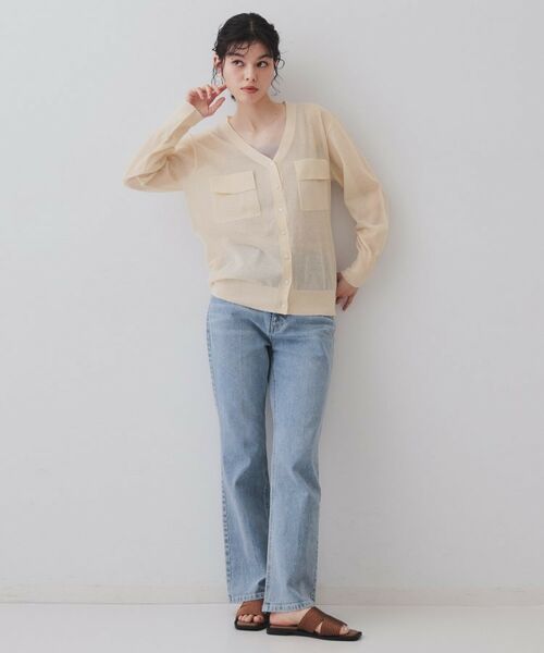 OPAQUE.CLIP / オペーク ドット クリップ カーディガン・ボレロ | ポケットシアーニットカーディガン【洗濯機洗い可】 | 詳細7