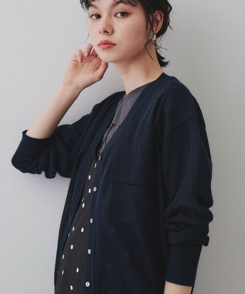 OPAQUE.CLIP / オペーク ドット クリップ カーディガン・ボレロ | ポケットシアーニットカーディガン【洗濯機洗い可】 | 詳細9