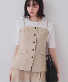 OPAQUE.CLIP / オペーク ドット クリップ ベスト | メランジビスチェ風ジレ/セットアップ対応可【洗濯機洗い可】