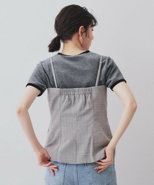 OPAQUE.CLIP / オペーク ドット クリップ ベスト | メランジビスチェ風ジレ/セットアップ対応可【洗濯機洗い可】 | 詳細1