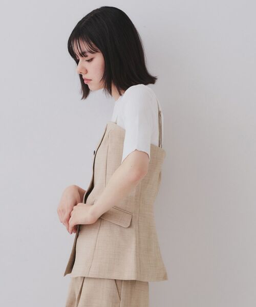 OPAQUE.CLIP / オペーク ドット クリップ ベスト | メランジビスチェ風ジレ/セットアップ対応可【洗濯機洗い可】 | 詳細12