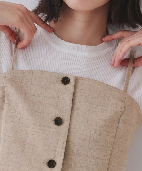 OPAQUE.CLIP / オペーク ドット クリップ ベスト | メランジビスチェ風ジレ/セットアップ対応可【洗濯機洗い可】 | 詳細14