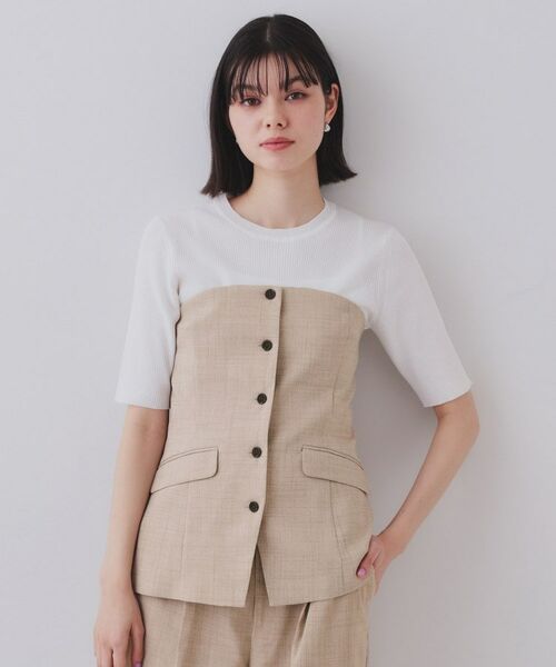 OPAQUE.CLIP / オペーク ドット クリップ ベスト | メランジビスチェ風ジレ/セットアップ対応可【洗濯機洗い可】 | 詳細21