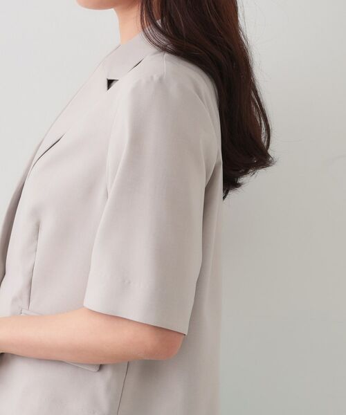 OPAQUE.CLIP / オペーク ドット クリップ テーラードジャケット | ストレッチリネンライクショートテーラードジャケット【UV/洗濯機洗い可/抗ピル】 | 詳細13