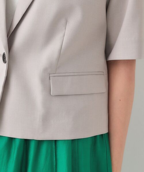 OPAQUE.CLIP / オペーク ドット クリップ テーラードジャケット | ストレッチリネンライクショートテーラードジャケット【UV/洗濯機洗い可/抗ピル】 | 詳細14