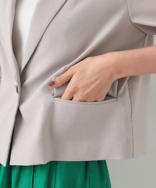 OPAQUE.CLIP / オペーク ドット クリップ テーラードジャケット | ストレッチリネンライクショートテーラードジャケット【UV/洗濯機洗い可/抗ピル】 | 詳細15