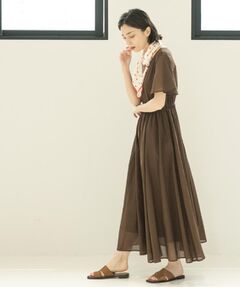 OPAQUE.CLIP / オペーク ドット クリップ ロング・マキシ丈ワンピース | Vネックフィット＆フレアドレス/オーガニックコットン混【洗濯機洗い可】