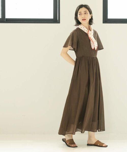 OPAQUE.CLIP / オペーク ドット クリップ ロング・マキシ丈ワンピース | Vネックフィット＆フレアドレス/オーガニックコットン混【洗濯機洗い可】 | 詳細10