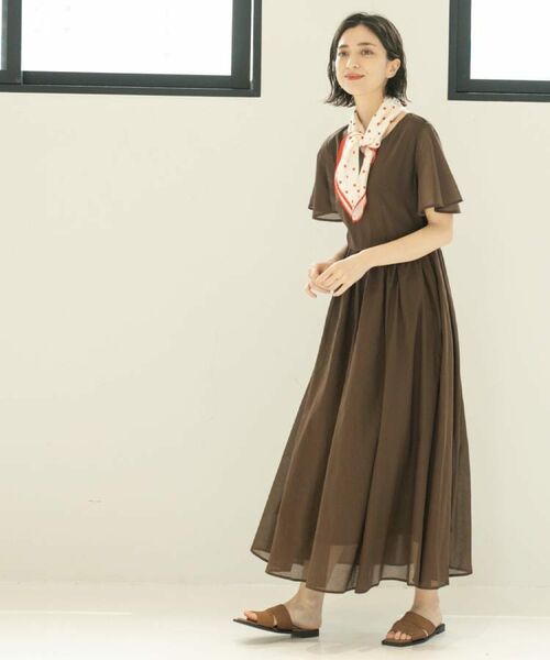 OPAQUE.CLIP / オペーク ドット クリップ ロング・マキシ丈ワンピース | Vネックフィット＆フレアドレス/オーガニックコットン混【洗濯機洗い可】 | 詳細13