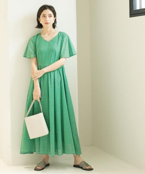 OPAQUE.CLIP / オペーク ドット クリップ ロング・マキシ丈ワンピース | Vネックフィット＆フレアドレス/オーガニックコットン混【洗濯機洗い可】 | 詳細17