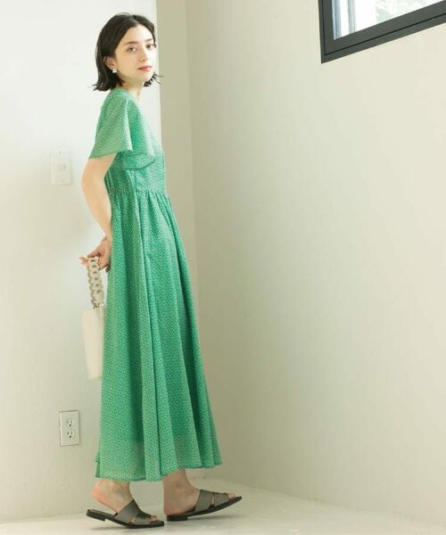 OPAQUE.CLIP / オペーク ドット クリップ ロング・マキシ丈ワンピース | Vネックフィット＆フレアドレス/オーガニックコットン混【洗濯機洗い可】 | 詳細18