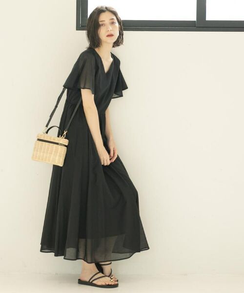 OPAQUE.CLIP / オペーク ドット クリップ ロング・マキシ丈ワンピース | Vネックフィット＆フレアドレス/オーガニックコットン混【洗濯機洗い可】 | 詳細2