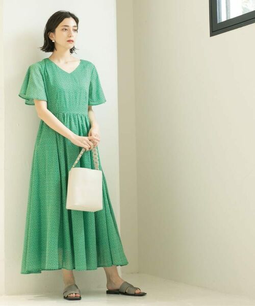 OPAQUE.CLIP / オペーク ドット クリップ ロング・マキシ丈ワンピース | Vネックフィット＆フレアドレス/オーガニックコットン混【洗濯機洗い可】 | 詳細20