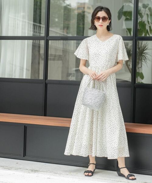 OPAQUE.CLIP / オペーク ドット クリップ ロング・マキシ丈ワンピース | Vネックフィット＆フレアドレス/オーガニックコットン混【洗濯機洗い可】 | 詳細25