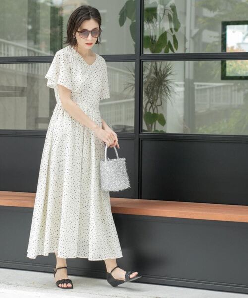 OPAQUE.CLIP / オペーク ドット クリップ ロング・マキシ丈ワンピース | Vネックフィット＆フレアドレス/オーガニックコットン混【洗濯機洗い可】 | 詳細27
