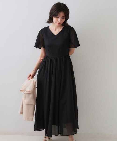 OPAQUE.CLIP / オペーク ドット クリップ ロング・マキシ丈ワンピース | Vネックフィット＆フレアドレス/オーガニックコットン混【洗濯機洗い可】 | 詳細28