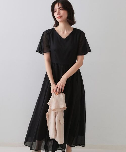 OPAQUE.CLIP / オペーク ドット クリップ ロング・マキシ丈ワンピース | Vネックフィット＆フレアドレス/オーガニックコットン混【洗濯機洗い可】 | 詳細29