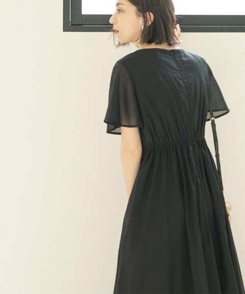 OPAQUE.CLIP / オペーク ドット クリップ ロング・マキシ丈ワンピース | Vネックフィット＆フレアドレス/オーガニックコットン混【洗濯機洗い可】 | 詳細5