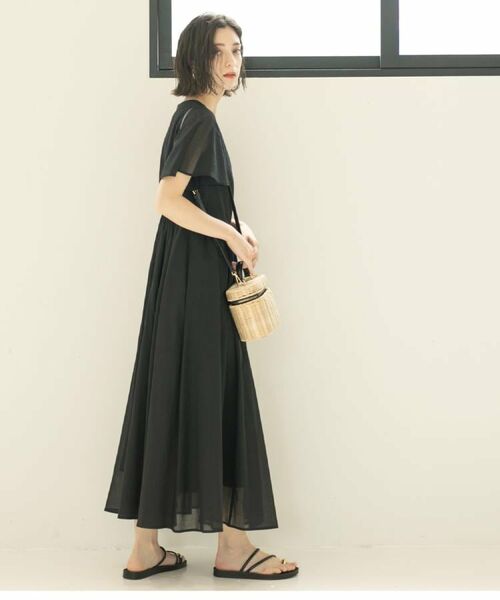 OPAQUE.CLIP / オペーク ドット クリップ ロング・マキシ丈ワンピース | Vネックフィット＆フレアドレス/オーガニックコットン混【洗濯機洗い可】 | 詳細6