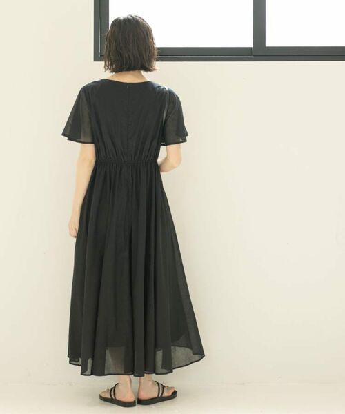 OPAQUE.CLIP / オペーク ドット クリップ ロング・マキシ丈ワンピース | Vネックフィット＆フレアドレス/オーガニックコットン混【洗濯機洗い可】 | 詳細7