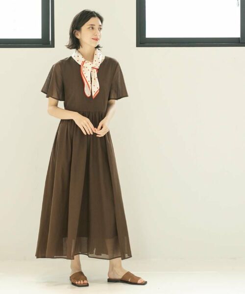 OPAQUE.CLIP / オペーク ドット クリップ ロング・マキシ丈ワンピース | Vネックフィット＆フレアドレス/オーガニックコットン混【洗濯機洗い可】 | 詳細9