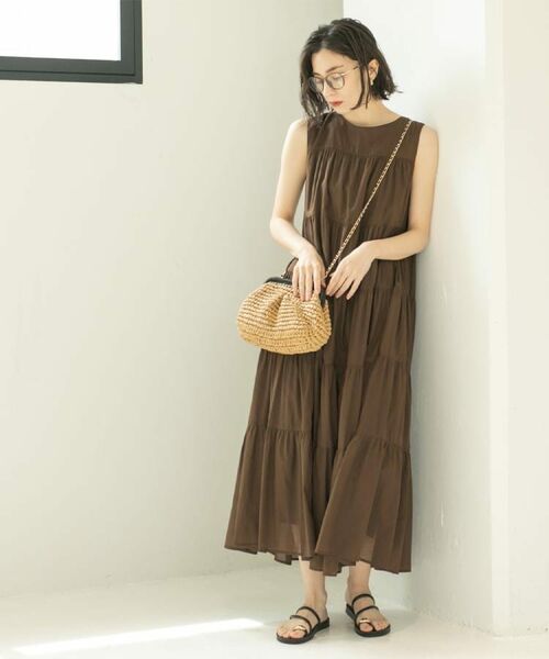 OPAQUE.CLIP / オペーク ドット クリップ ロング・マキシ丈ワンピース | 《Can Cam掲載》ティアードマキシドレス/オーガニックコットン混【洗濯機洗い可】 | 詳細10