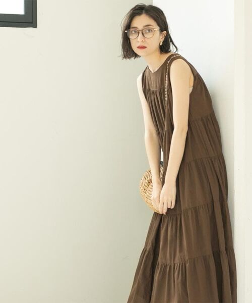 OPAQUE.CLIP / オペーク ドット クリップ ロング・マキシ丈ワンピース | 《Can Cam掲載》ティアードマキシドレス/オーガニックコットン混【洗濯機洗い可】 | 詳細11