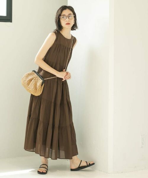 OPAQUE.CLIP / オペーク ドット クリップ ロング・マキシ丈ワンピース | 《Can Cam掲載》ティアードマキシドレス/オーガニックコットン混【洗濯機洗い可】 | 詳細12