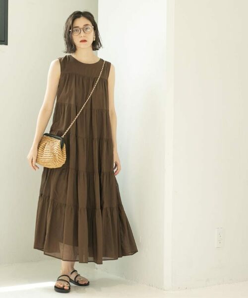 OPAQUE.CLIP / オペーク ドット クリップ ロング・マキシ丈ワンピース | 《Can Cam掲載》ティアードマキシドレス/オーガニックコットン混【洗濯機洗い可】 | 詳細13