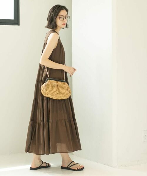 OPAQUE.CLIP / オペーク ドット クリップ ロング・マキシ丈ワンピース | 《Can Cam掲載》ティアードマキシドレス/オーガニックコットン混【洗濯機洗い可】 | 詳細14