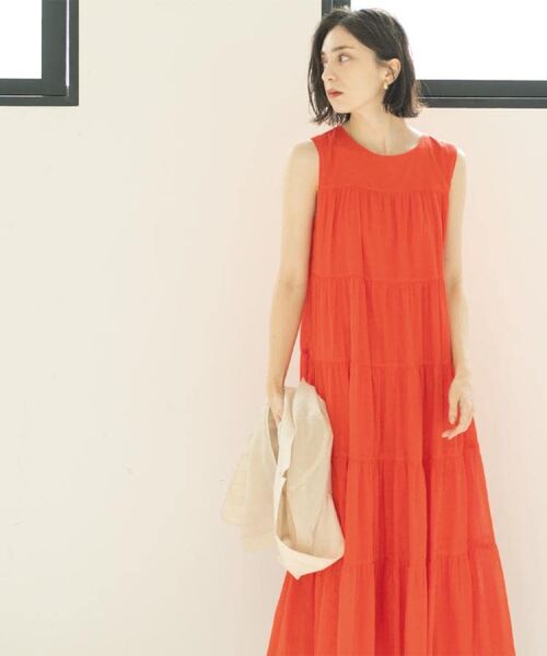 OPAQUE.CLIP / オペーク ドット クリップ ロング・マキシ丈ワンピース | 《Can Cam掲載》ティアードマキシドレス/オーガニックコットン混【洗濯機洗い可】 | 詳細17