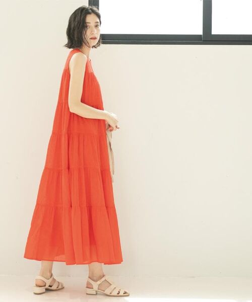 OPAQUE.CLIP / オペーク ドット クリップ ロング・マキシ丈ワンピース | 《Can Cam掲載》ティアードマキシドレス/オーガニックコットン混【洗濯機洗い可】 | 詳細18