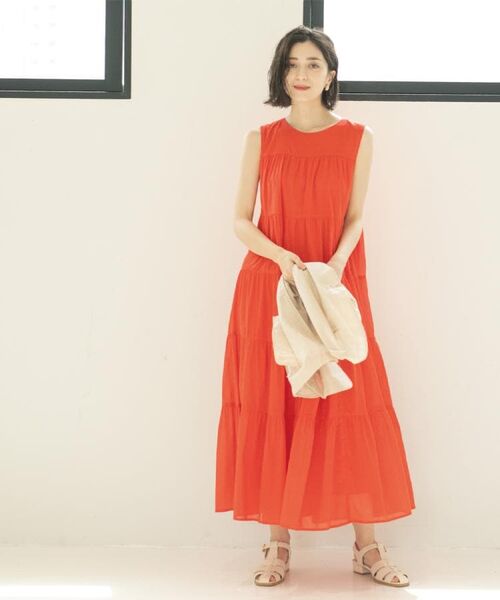 OPAQUE.CLIP / オペーク ドット クリップ ロング・マキシ丈ワンピース | 《Can Cam掲載》ティアードマキシドレス/オーガニックコットン混【洗濯機洗い可】 | 詳細19