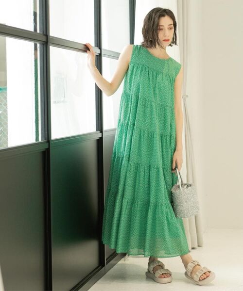 OPAQUE.CLIP / オペーク ドット クリップ ロング・マキシ丈ワンピース | 《Can Cam掲載》ティアードマキシドレス/オーガニックコットン混【洗濯機洗い可】 | 詳細25
