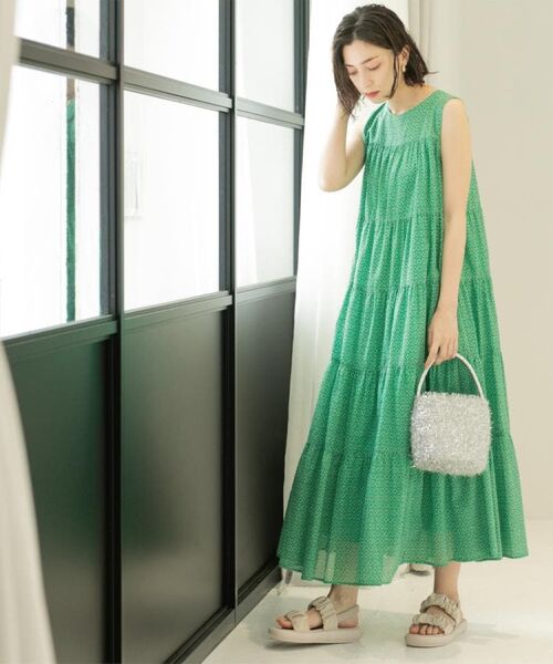 OPAQUE.CLIP / オペーク ドット クリップ ロング・マキシ丈ワンピース | 《Can Cam掲載》ティアードマキシドレス/オーガニックコットン混【洗濯機洗い可】 | 詳細26